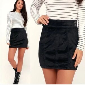 Free People Retro Velvet Mini Skirt